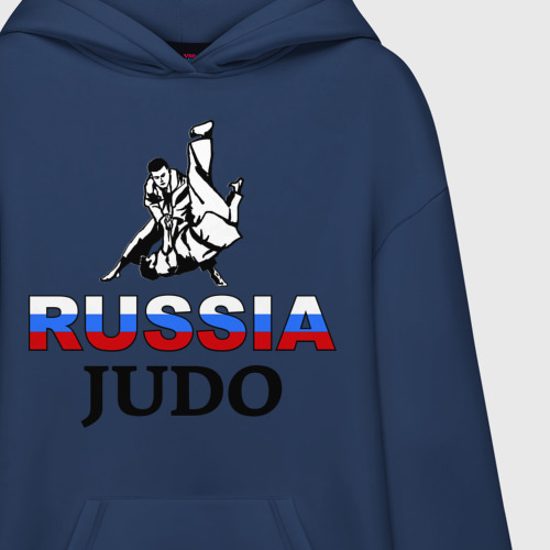 Худи SuperOversize хлопок Russia judo, цвет темно-синий - фото 3
