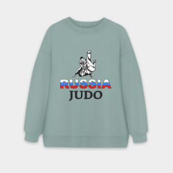 Женский свитшот oversize без начеса хлопок Russia judo