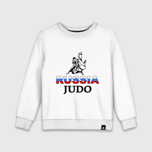 Детский свитшот хлопок Russia judo, цвет белый