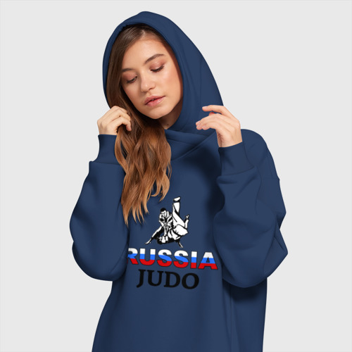 Платье-худи хлопок Russia judo, цвет темно-синий - фото 3