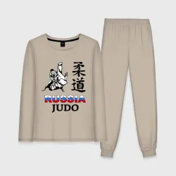 Женская пижама с лонгсливом хлопок Иероглиф борцы Россия