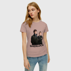 Женская футболка хлопок Шерлок надпись полноцвет - фото 2