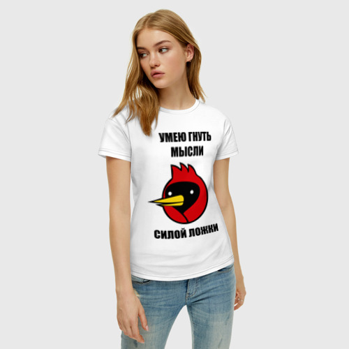 Женская футболка хлопок Омская птица мысли - фото 3