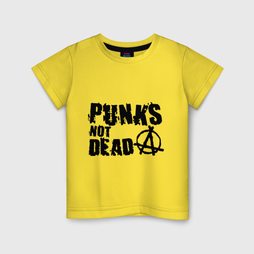 Детская футболка хлопок Punks not dead 2, цвет желтый