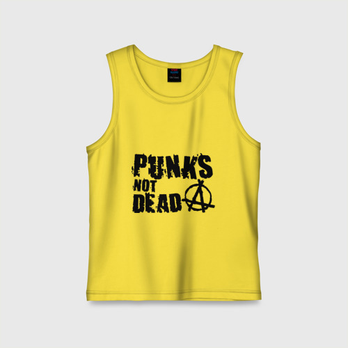 Детская майка хлопок Punks not dead 2, цвет желтый