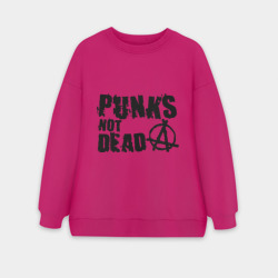 Женский свитшот oversize без начеса хлопок Punks not dead 2