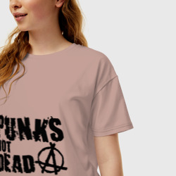 Женская футболка хлопок Oversize Punks not dead (2) - фото 2