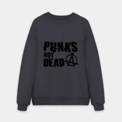 Мужской свитшот oversize без начеса хлопок Punks not dead 2