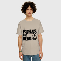 Мужская футболка хлопок Oversize Punks not dead 2 - фото 2