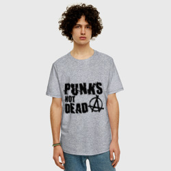 Мужская футболка хлопок Oversize Punks not dead 2 - фото 2