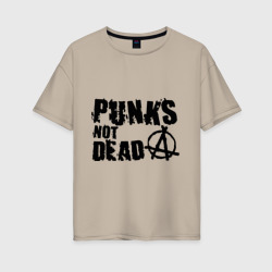 Женская футболка хлопок Oversize Punks not dead 2