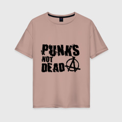 Женская футболка хлопок Oversize Punks not dead 2