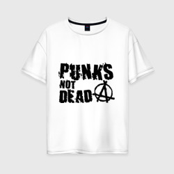 Женская футболка хлопок Oversize Punks not dead 2