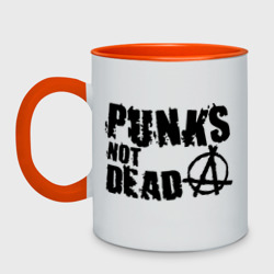 Кружка двухцветная Punks not dead 2