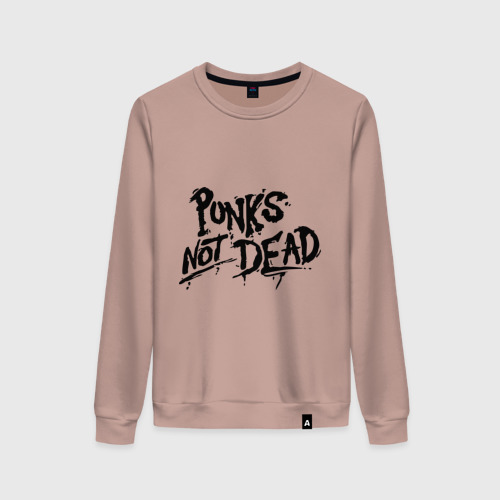 Женский свитшот хлопок Punks not dead, цвет пыльно-розовый