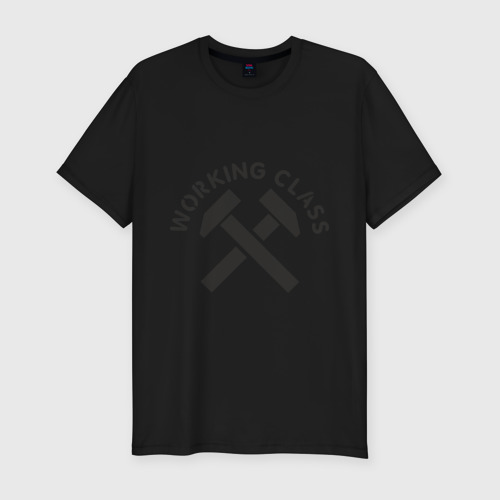 Мужская футболка хлопок Slim Working class (рабочий класс), цвет черный