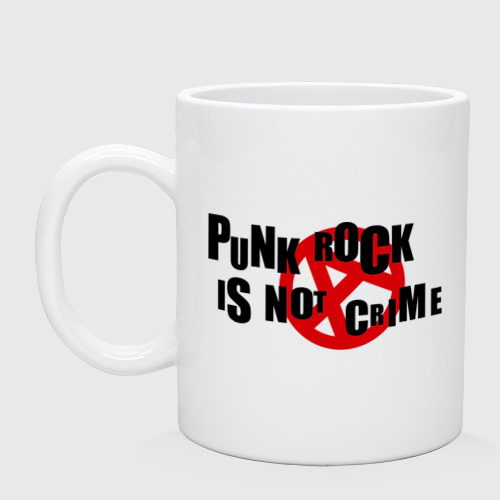 Кружка керамическая Punk rock is not a crime, цвет белый