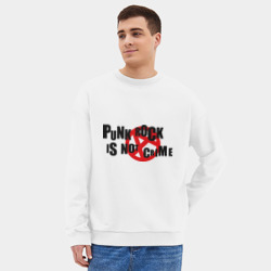 Мужской свитшот oversize без начеса хлопок Punk rock is not a crime - фото 2