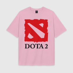 Женская футболка Oversize хлопок texturе Logo Dota 2