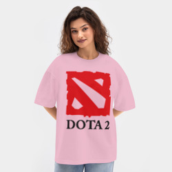 Женская футболка Oversize хлопок texturе Logo Dota 2 - фото 2