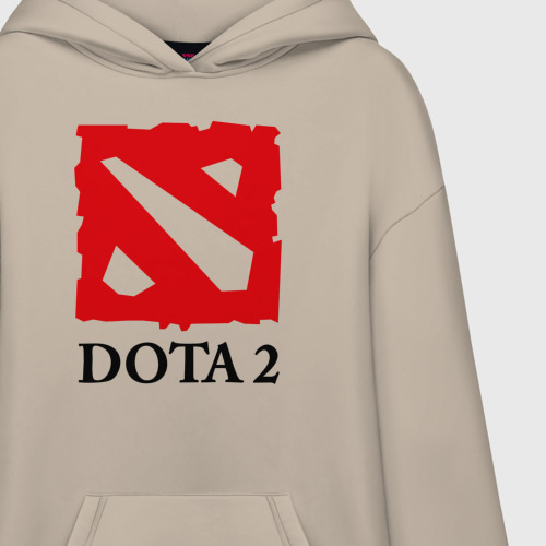 Худи SuperOversize хлопок Logo Dota 2, цвет миндальный - фото 3