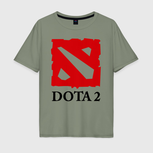 Мужская футболка хлопок Oversize с принтом Logo Dota 2, вид спереди #2