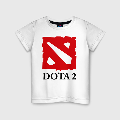 Детская футболка хлопок Logo Dota 2, цвет белый