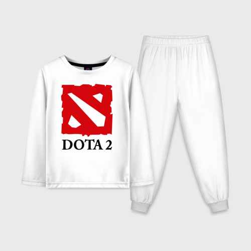 Детская пижама с лонгсливом хлопок Logo Dota 2, цвет белый