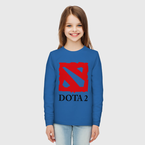 Детский лонгслив хлопок Logo Dota 2, цвет синий - фото 5