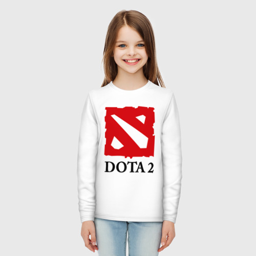 Детский лонгслив хлопок Logo Dota 2, цвет белый - фото 5