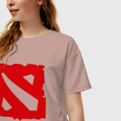 Женская футболка хлопок Oversize Logo Dota 2 - фото 2