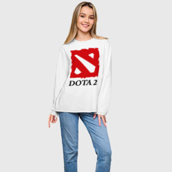 Женский лонгслив oversize хлопок Logo Dota 2 - фото 2