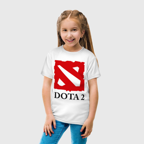 Детская футболка хлопок Logo Dota 2, цвет белый - фото 5