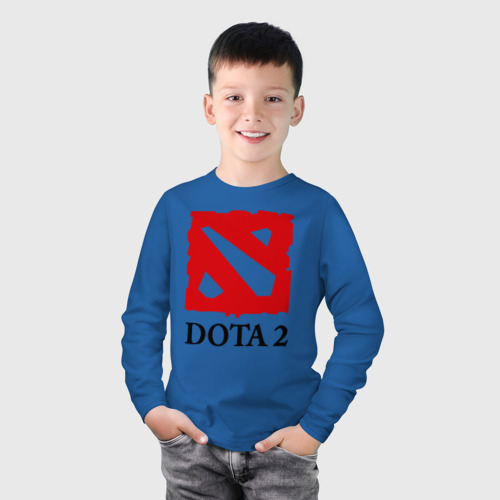 Детский лонгслив хлопок Logo Dota 2, цвет синий - фото 3