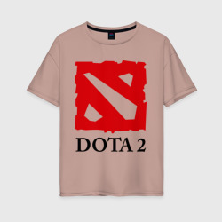 Женская футболка хлопок Oversize Logo Dota 2