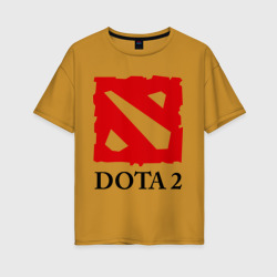 Женская футболка хлопок Oversize Logo Dota 2