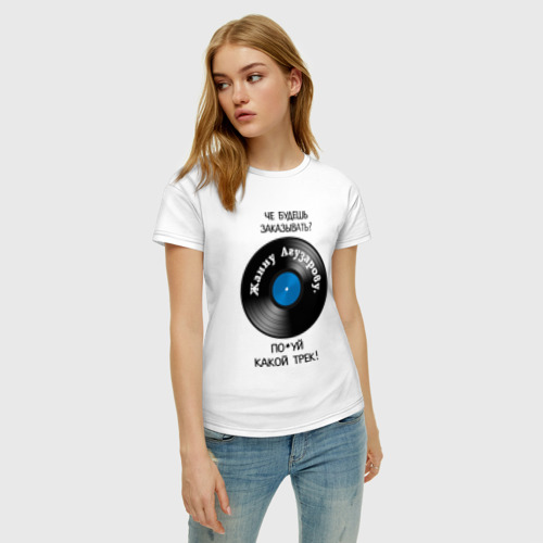 Женская футболка хлопок Жанна трек, цвет белый - фото 3