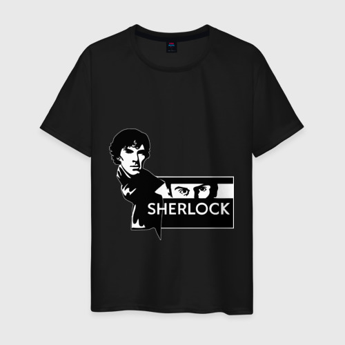 Мужская футболка хлопок T-shirt Sherlock, цвет черный