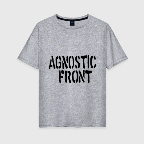 Женская футболка хлопок Oversize Agnostic front Фото 01 Женская футболка хлопок Oversize Agnostic front Фото 01