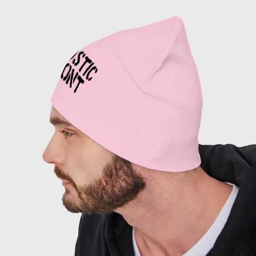 Мужская шапка демисезонная Agnostic front, цвет светло-розовый - фото 4