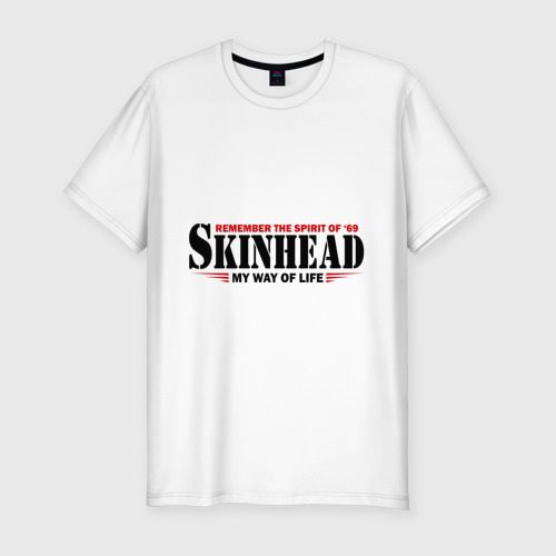 Мужская футболка хлопок Slim Skinhead. Spirit of 69, цвет белый