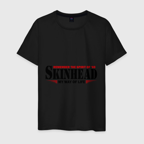 Мужская футболка хлопок Skinhead. Spirit of 69, цвет черный