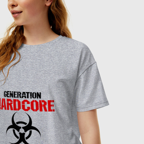 Женская футболка хлопок Oversize Generation Hardcore, цвет меланж - фото 3