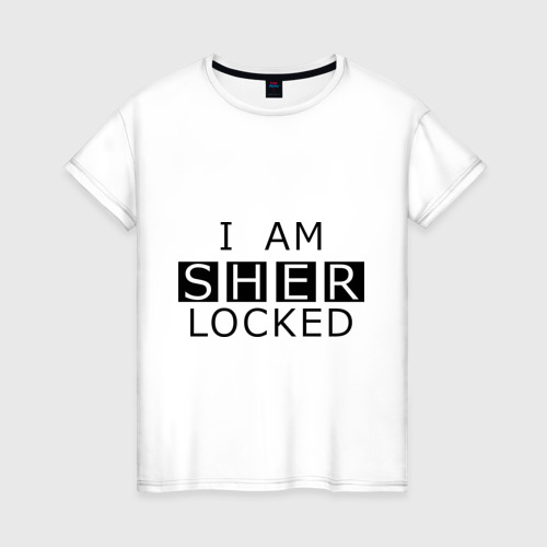 Женская футболка хлопок I am sherlocked, цвет белый