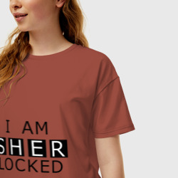 Женская футболка хлопок Oversize I am sherlocked - фото 2