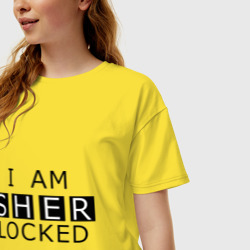 Женская футболка хлопок Oversize I am sherlocked - фото 2