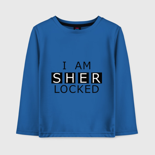 Детский лонгслив хлопок I am sherlocked, цвет синий