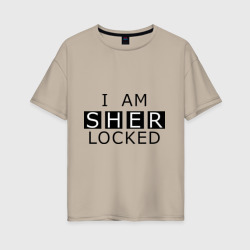 Женская футболка хлопок Oversize I am sherlocked