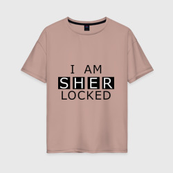 Женская футболка хлопок Oversize I am sherlocked