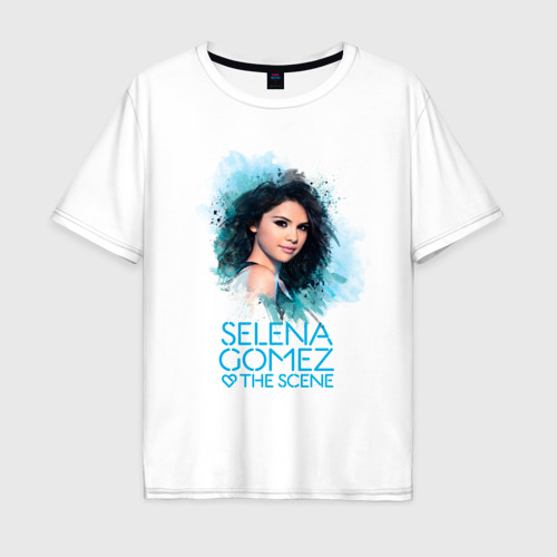 Мужская футболка хлопок Oversize Selena Gomez, цвет белый